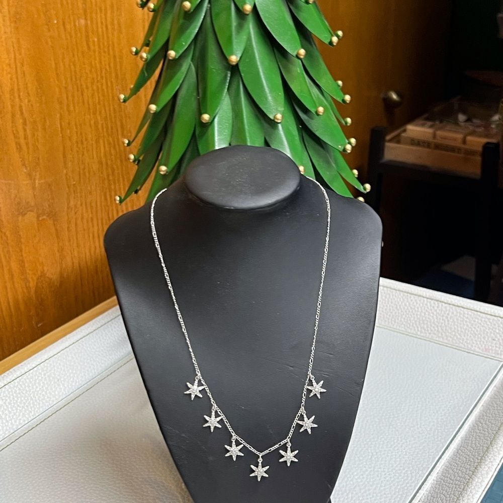 NWT Patricia Nash Silver Stars & Crystal Necklace #PNNK